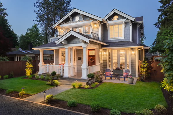 Texas custom home at twilight